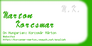 marton korcsmar business card